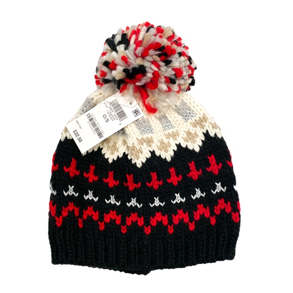 JENNI Chunky Fair Isle Beanie Hat NWT - Picture 2 of 2